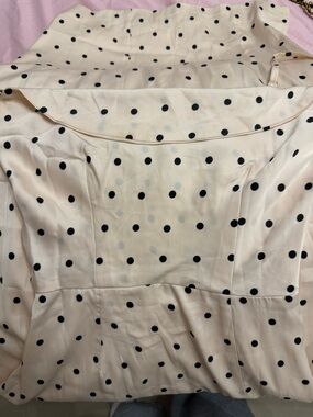Meshki Cream Polka Dot Midi Dress with Black Dots